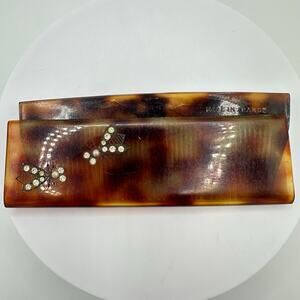 Made in France vintage faux tortoiseshell celluloid rhinestone bees hair comb